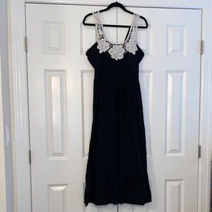Currants Black Dress with Lace Detail size XL